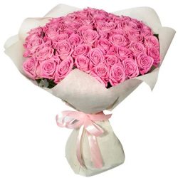 букет 35 розовых роз "Аква"