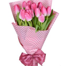 Фото товара 15 рожевих тюльпанів в Киеве