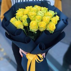 Фото товара Траурний букет жовтих троянд в Киеве