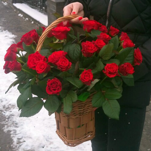 product category Flowers in baskets | Kiev | «Киев Роза»